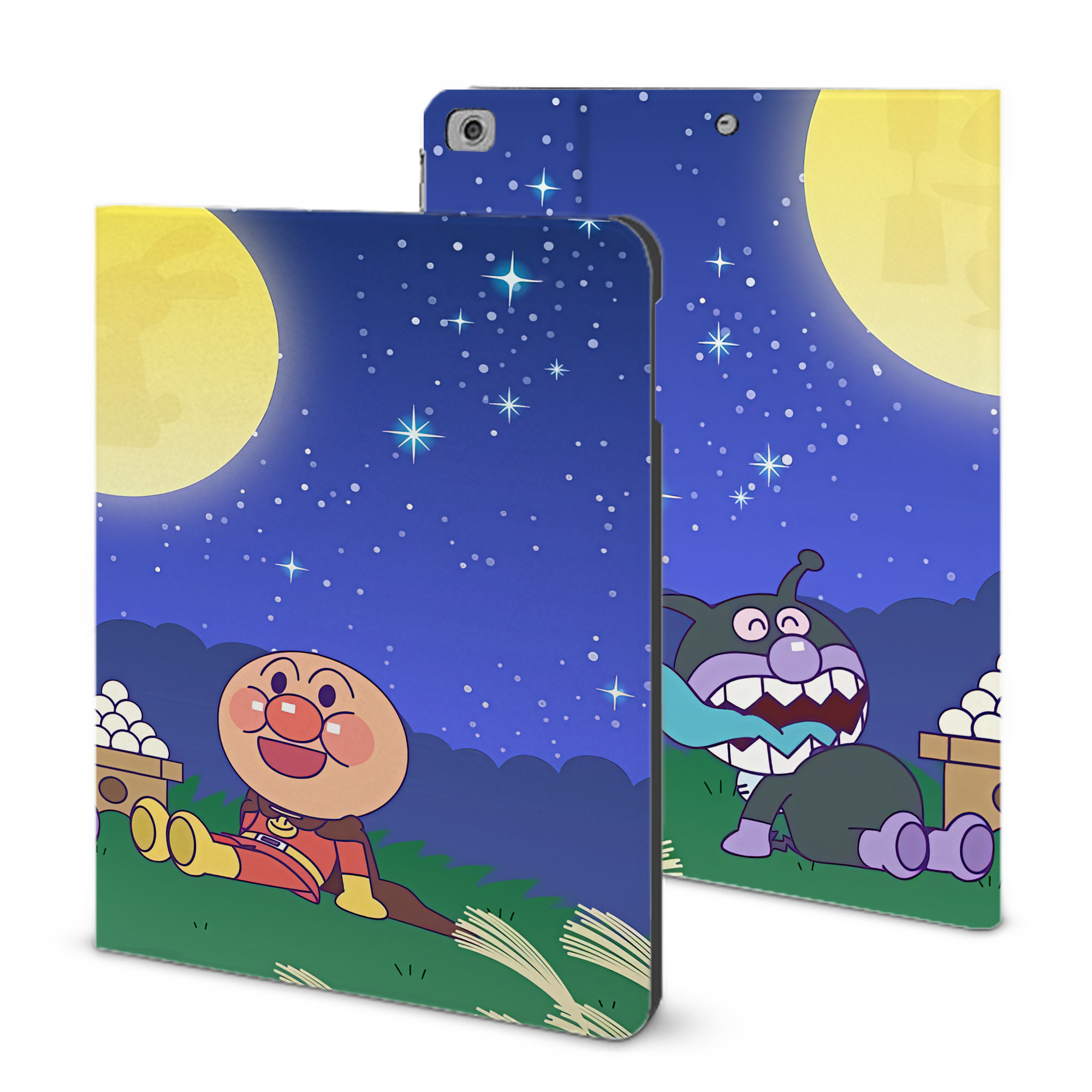 （画像用） アンパンマン Anpanman IPad ケース ブック型 PUレザー TPU 耐衝撃 軽量 薄型 ペン収納なし 全面保護 IPad 各モデル対応